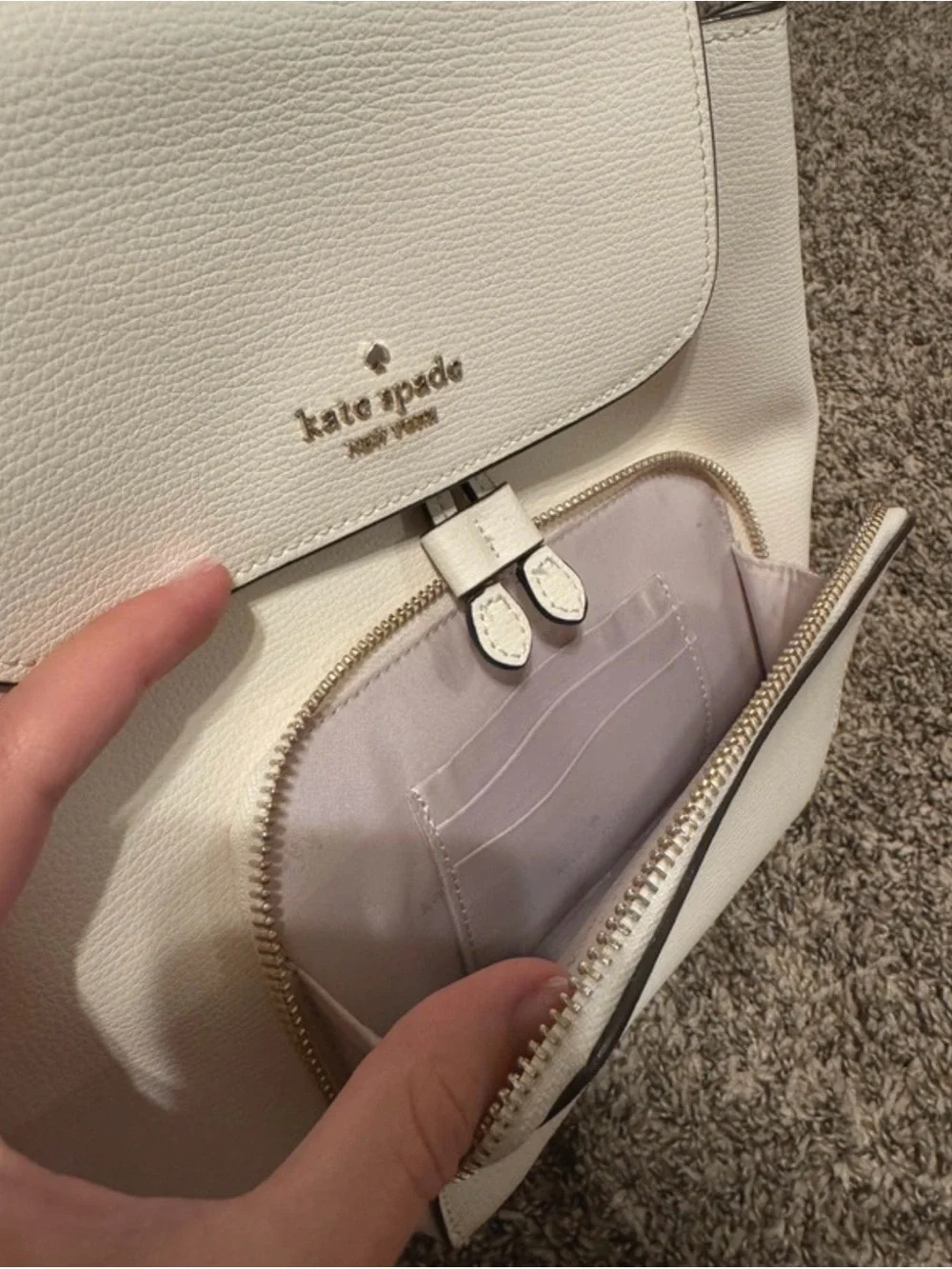 kate spade White Leather Backpack